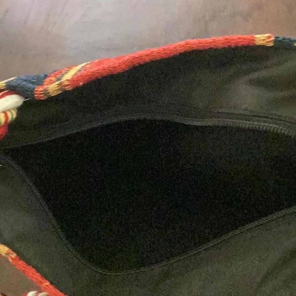 Red and Gold Shoulder Bag with Intricate Patterns and cute cord handles